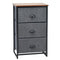 Nightstand Side Table Storage Tower Dresser Chest with 3 Drawers