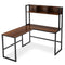 Reversible L-Shaped Corner Desk with Storage Bookshelf