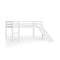 Twin Size Low Sturdy Loft Bed with Slide Wood
