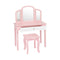 Kids Princess Make Up Dressing Table with Tri-folding Mirror and Chair