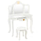 Kids Makeup Dressing Table with Tri-folding Mirror and Stool