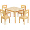 5 pcs Kids Pine Wood Table Chair Set