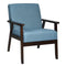 Solid Rubber Wood Fabric Accent Armchair