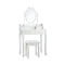 Makeup Dressing Table with Touch Switch Lighted Mirror and Cushioned Stool
