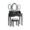 7 Drawer Tri-Folding Mirror Dressing Vanity Makeup Set