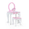 Kids Wooden Makeup Dressing Table and Chair Set with Mirror and Drawer