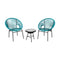 3PCS Patio Acapulco Furniture Bistro Set with GlassTable-Black