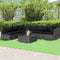 7 Pieces Patio Rattan Furniture Set Sectional Sofa Garden Cushion