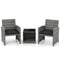 3 Pieces Patio Furniture Set with Tempered Glass Coffee Table and Soft Seat Cushions