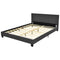 Full Upholstered Platform Bed Frame with Headboard Wood Slat