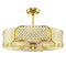 30 Inch Caged Ceiling Fan With Light Crystal Lampshade 6 Light Bases