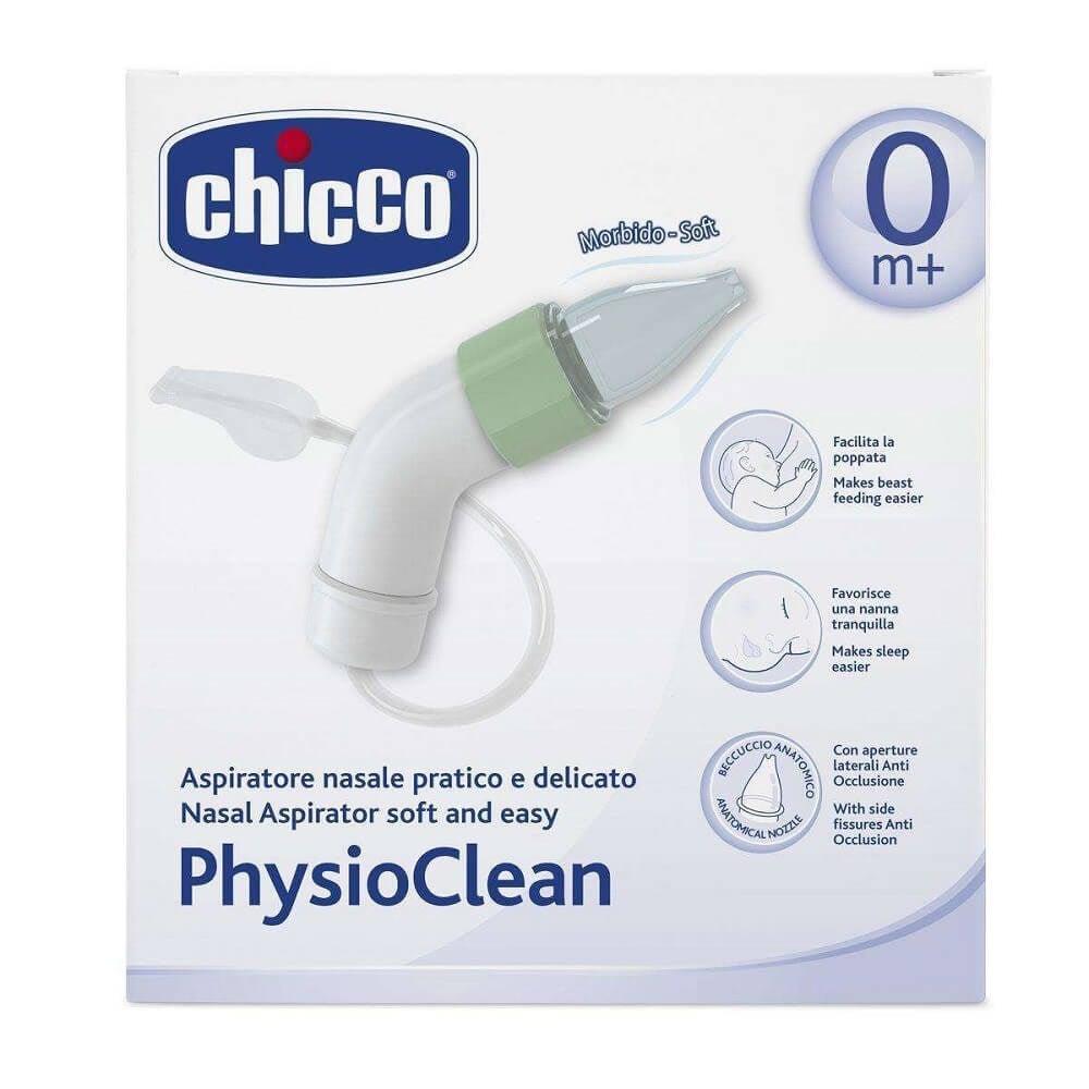Chicco PhysioClean Nasal Aspirator for Baby - Gentle & Effective Nasal Congestion Relief for Newborns & Infants