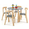5-Piece Kids Wooden Curved Back Activity Table and Chair Set with