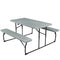 Indoor and Outdoor Folding Picnic Table Bench Set with Wood-like Texture