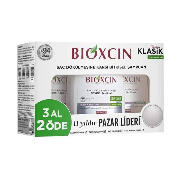 Bioxcin Klasik Shampoo for Oily Hair, Anti Hair Loss, 3x300ml - Gentle, Paraben-Free, Genesis Technology