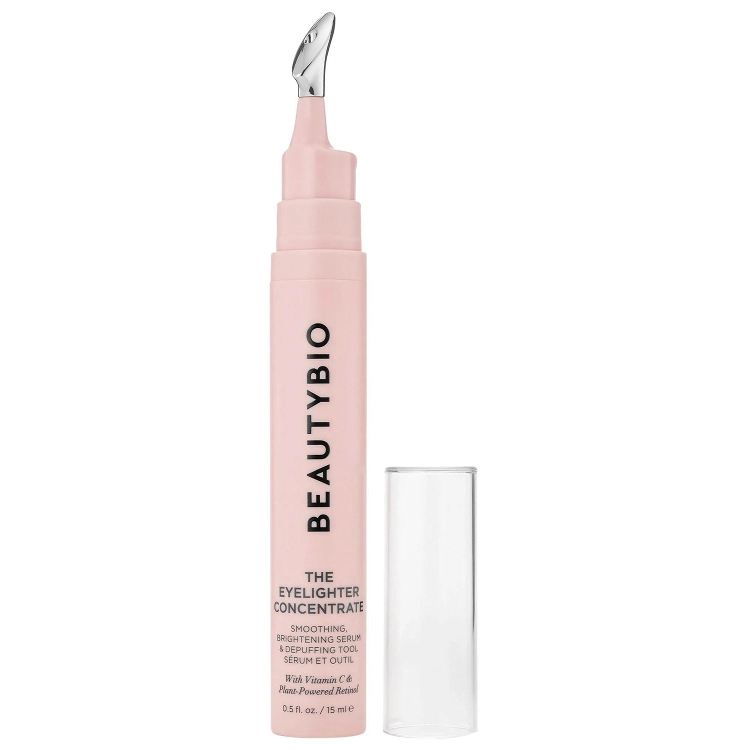 BeautyBio Eyelighter Concentrate: Vitamin C & Plant-Powered Retinol Eye Serum - Reduce Dark Circles, Fine Lines, Brighten & Depuff