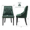 Modern Upholstered Button-Tufted Dining Chair with Naild Trim
