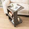 C-shaped Rolling End Side with Back Storage Shelves beside Sofa