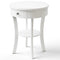 2-Tier Wood Round End Table with Open Drawer-Black