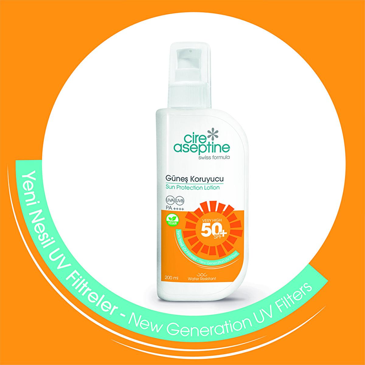 Cire Aseptine 50+ SPF Sunscreen Lotion: Very High UVA/UVB Protection, Vegan, Reef Safe, and Water Resistant - Dermatologically Tested