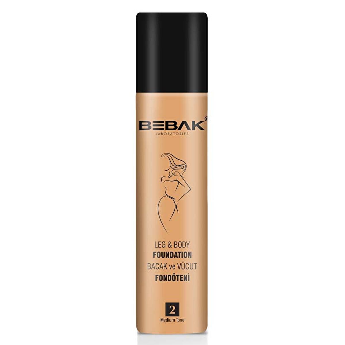 Bebak Leg Foundation Medium 75ml: Waterproof Leg Makeup for Flawless, Smooth Skin & Blemish Concealing
