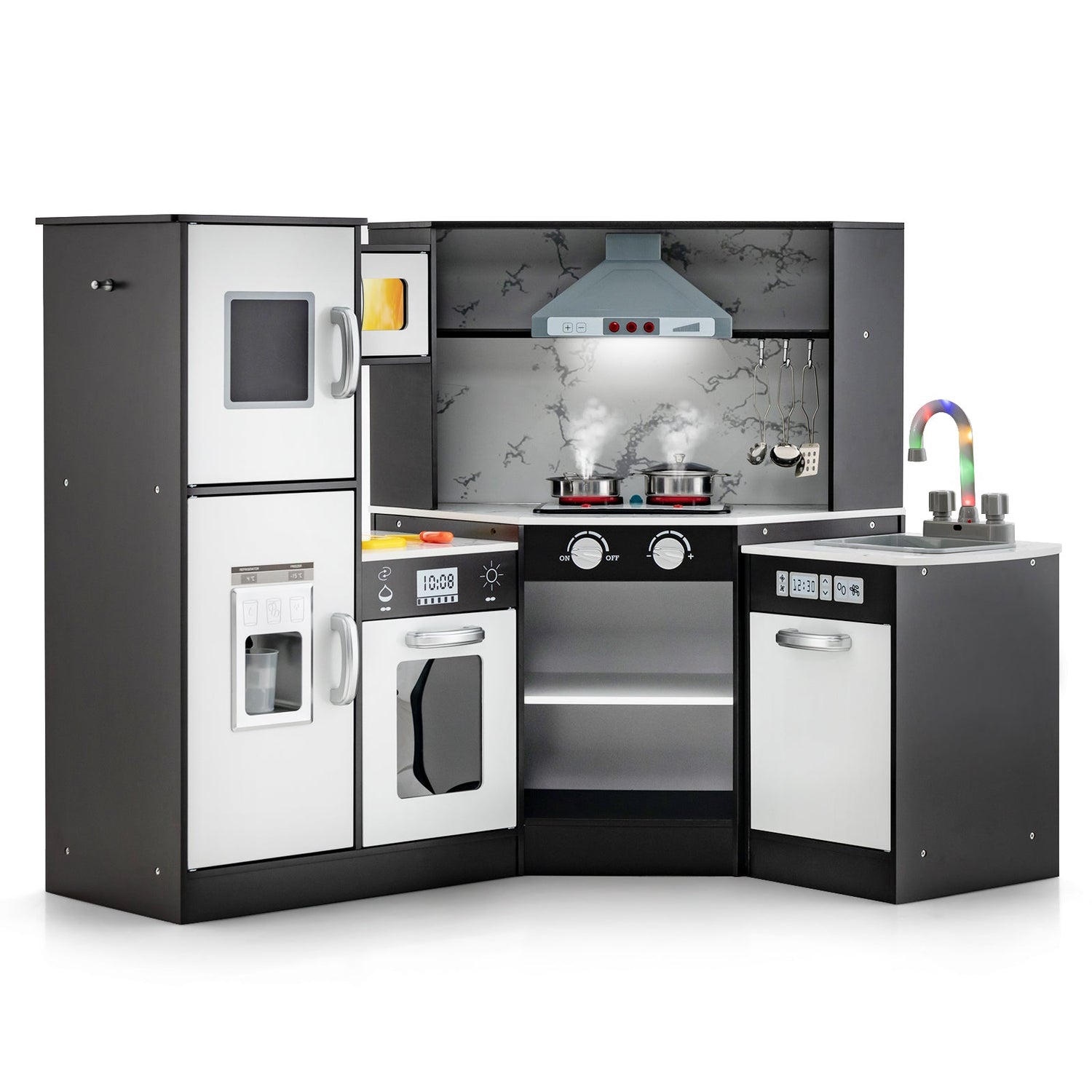 Kids Corner Pretend Kitchen Playset with Separated Washing Basin