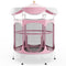 64 Inch Kids Trampoline with Detachable Canopy and Safety Enclosure Net