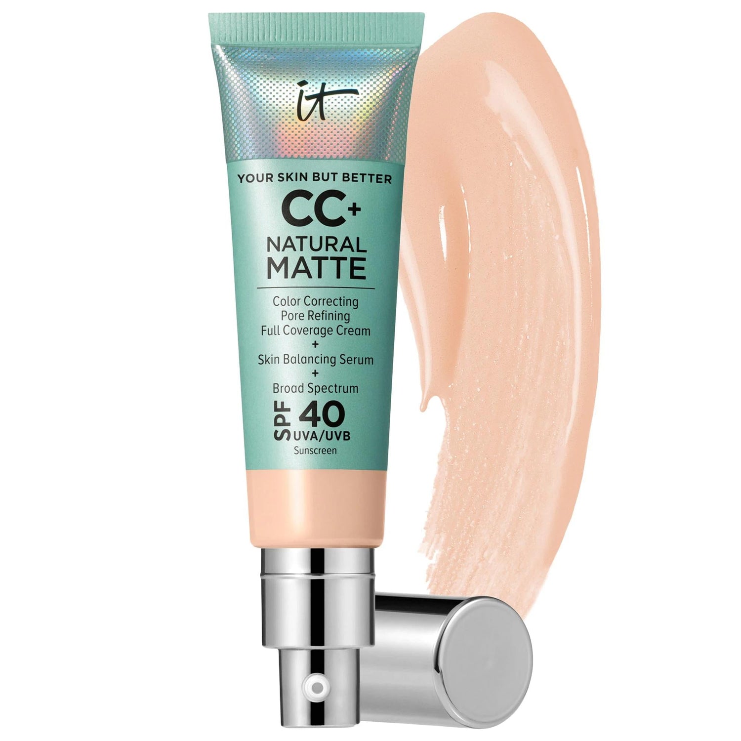 CC+ Cream Natural Matte Foundation with SPF 40 - Full Coverage, Vegan, Non-Comedogenic