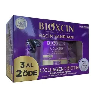 Bioxcin Volumizing Shampoo with Collagen & Biotin - 3x300ml - Nourishes & Thickens Hair