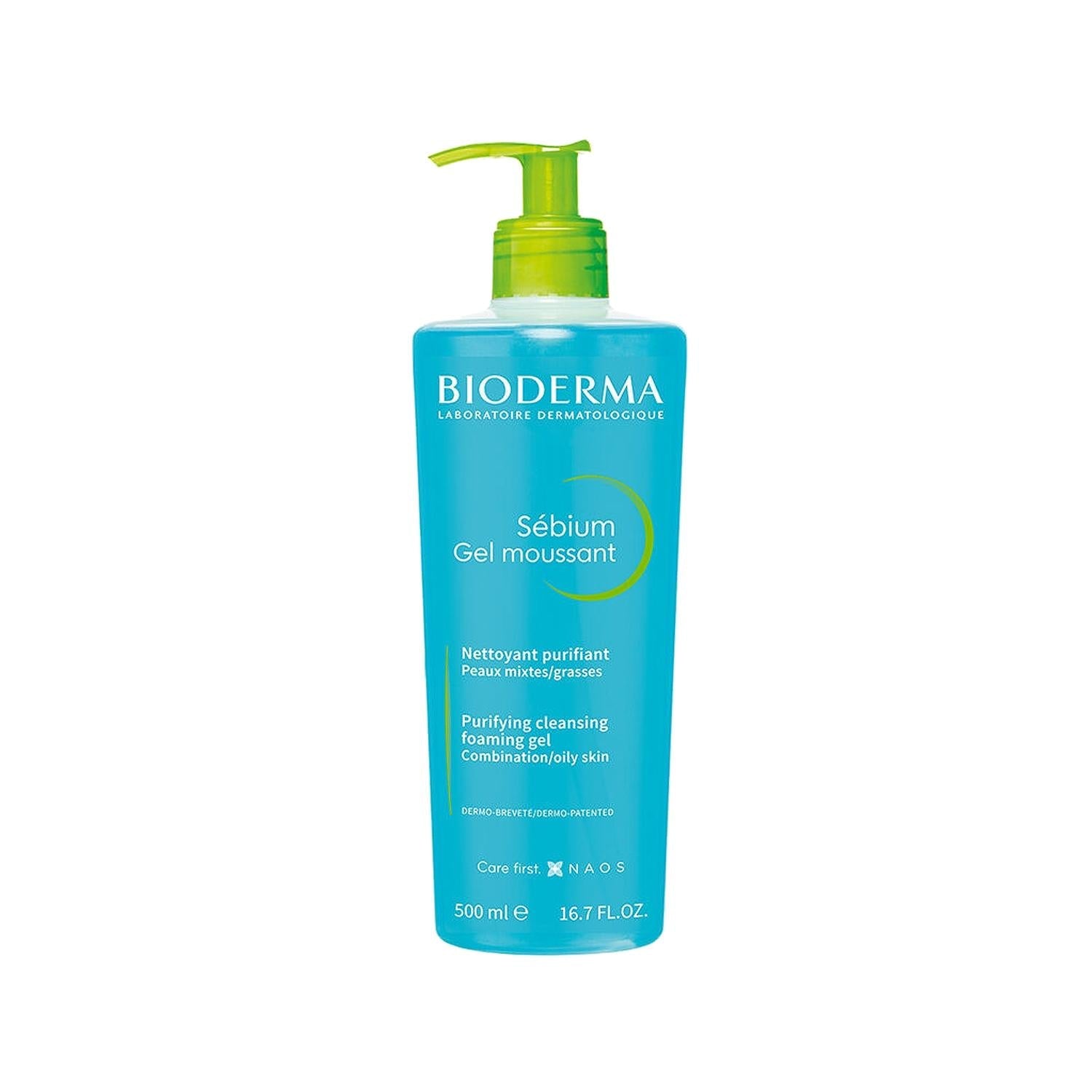 Bioderma Sebium Foaming Face Wash Gel 500ml - Dermatologically Tested for Acne-Prone & Oily Skin