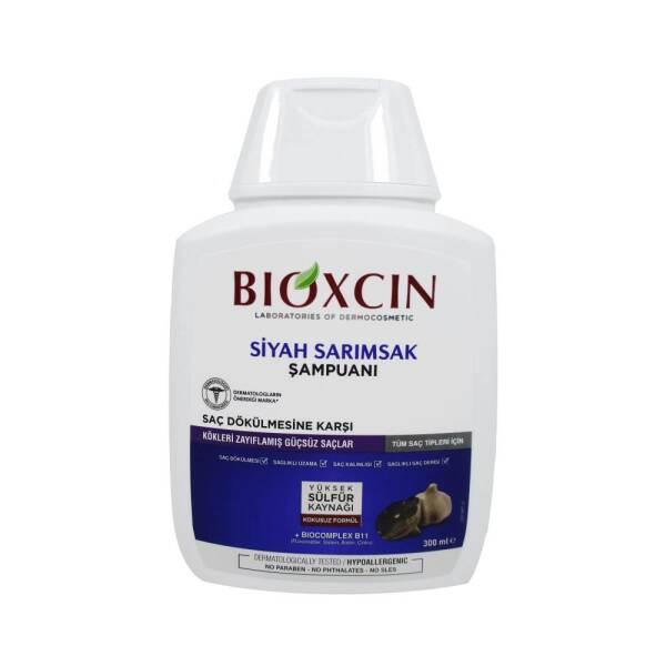 Bioxcin Black Garlic Shampoo: Anti Hair Loss, Shampoo for Thinning Hair - Sulfate & Paraben Free - Strengthens Weak Hair, 300ml