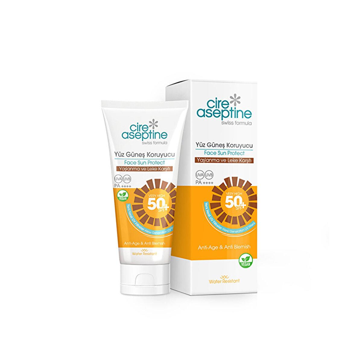 Cire Aseptine 50+ SPF Anti-Aging Sunscreen Cream - UVA/UVB Protection, Vegan Formula, Blemish Control - 50ml