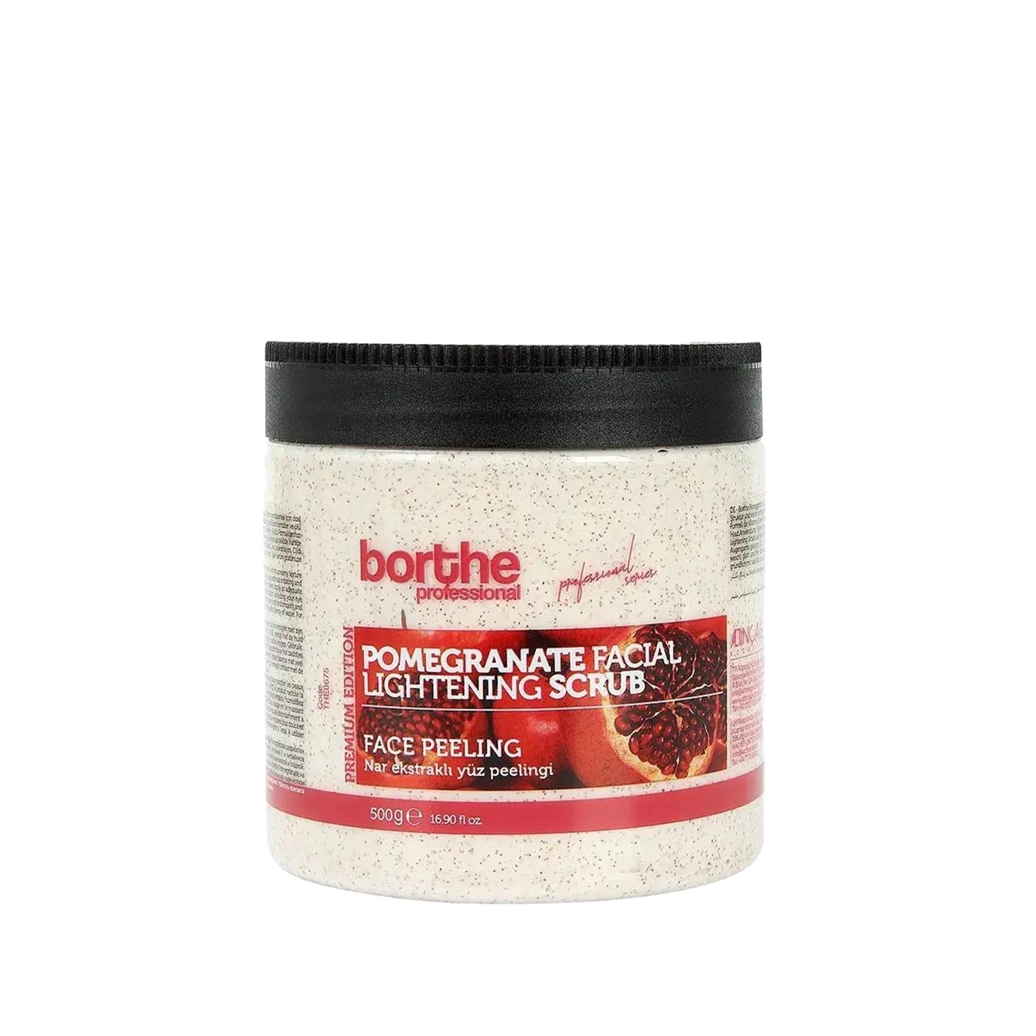Borthe Professional Pomegranate Exfoliating Scrub for Hands and Face - 500g Natural Skincare