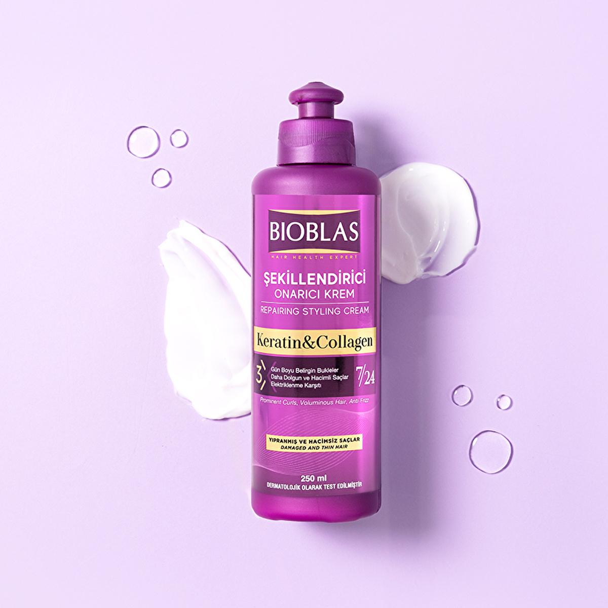 Bioblas Anti-Hair Loss Styling Cream with Collagen & Keratin - 8.45 fl oz