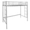 Twin Loft Bed Frame with 2 Ladders Full-length Guardrail