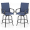2 Pieces 360 Rotating Bar Stool Set with Armrests for Patio