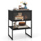 Nightstand with Flip up Door Storage Shelf