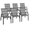 Set of 6 Outdoor PE Wicker Stackable Chairs with Sturdy Steel Frame