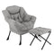 Modern Accent Chair with Folding Footrest and Head Pillow