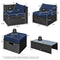 8 Pieces Patio Rattan Storage Table Furniture Set