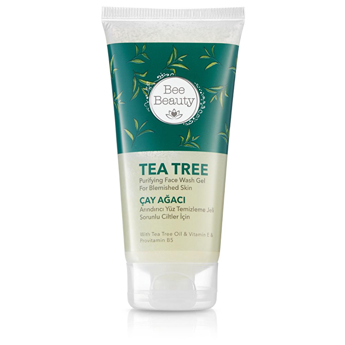 Bee Beauty Tea Tree Face Cleansing Gel for Oily Skin - Natural, Non-Drying, Refreshing - 5.07 fl oz