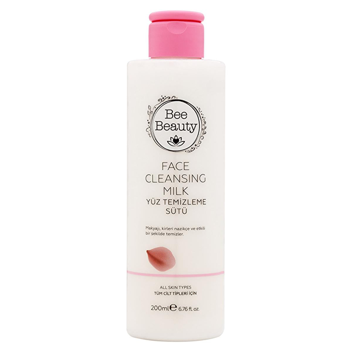 Bee Beauty Facial Cleansing Milk: Gentle Makeup Remover with Rose Water & Jasmine Extract - Non-Drying, All Skin Types
