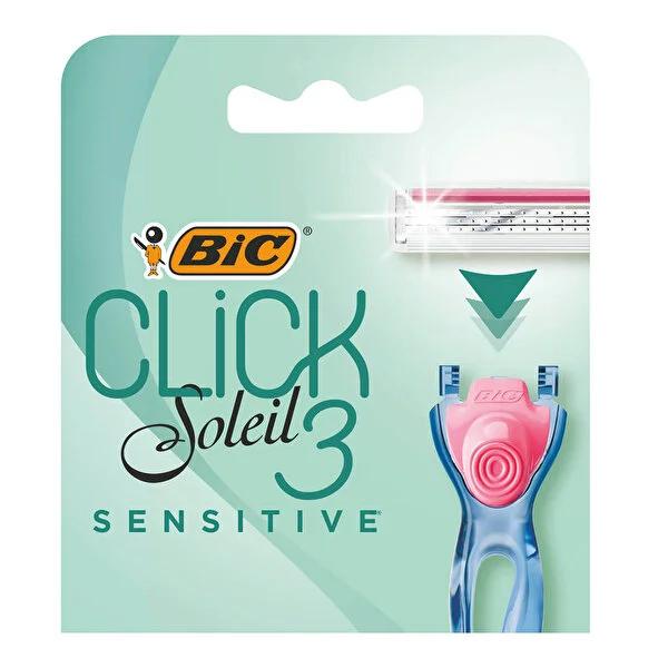 BIC Women's Razor Blade Refills - BIC Soleil Click 3 Sensitive Triple Blade Razor Blades for Smooth Shaving