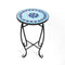 Outdoor Indoor Steel Accent Plant Stand Cobalt Table