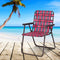 6 Pieces Folding Beach Chair Camping Lawn Webbing Chair