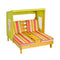 Kids Patio Lounge Chair with Cup Holders and Awning