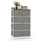 4-Tier Organizer Tower Steel Frame Wooden Top Storage with 5-Drawer Dresser