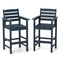 Patio HDPE Adirondack Bar Chairs Set of 2 with Wide Armrests