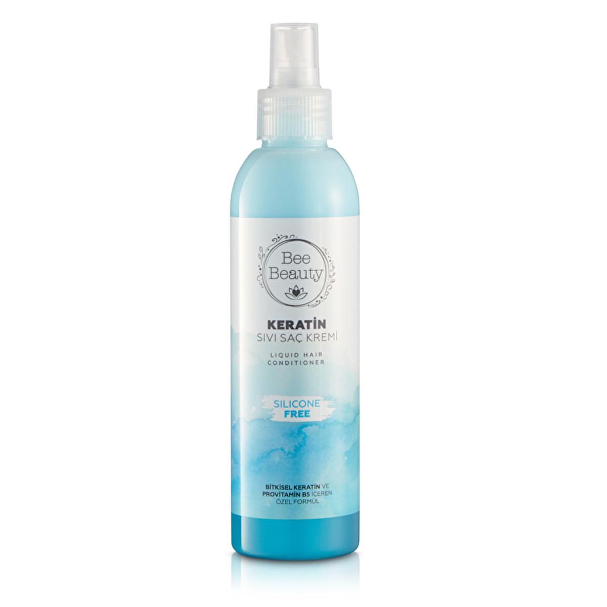 Bee Beauty Keratin Liquid Hair Conditioner - Strengthen, Moisturize & Detangle - Silicone-Free, Herbal Keratin & Provitamin B5 for Healthy, Shiny Hair (6.76 fl oz)