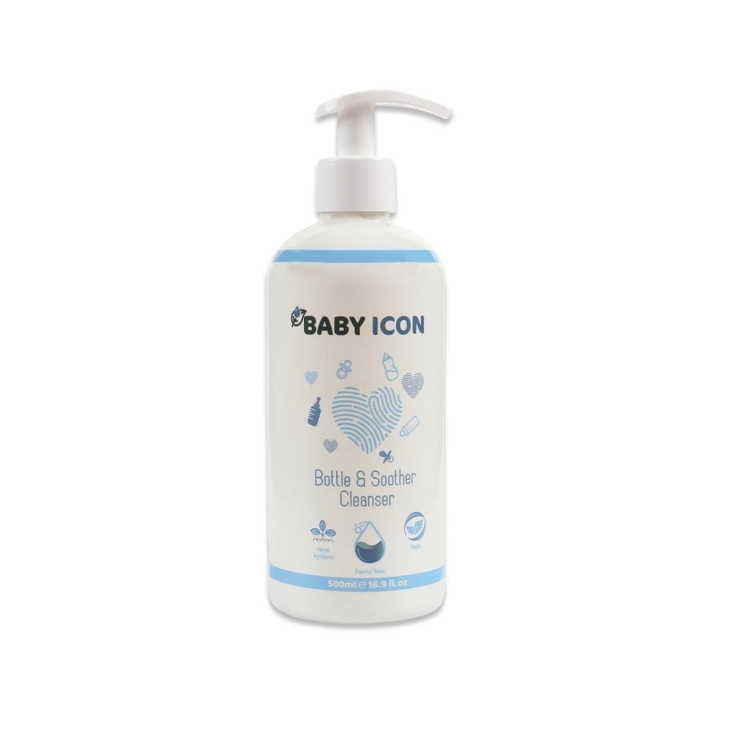 Baby Icon Natural Baby Bottle and Pacifier Cleaner, Vegan and Cruelty-Free, 16.91 fl oz - Gentle, Chemical-Free Cleaning for Baby Items